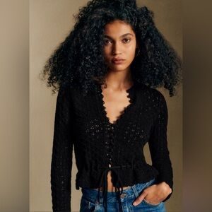 Sezane Martie Cardigan Black - Size M